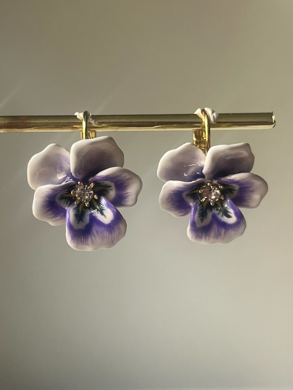 Pansies Hook earrings